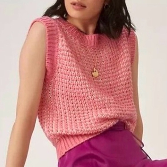 4SI3NNA Sweaters - 4S13NNA Anthropologie Pink Knit Sweater Vest